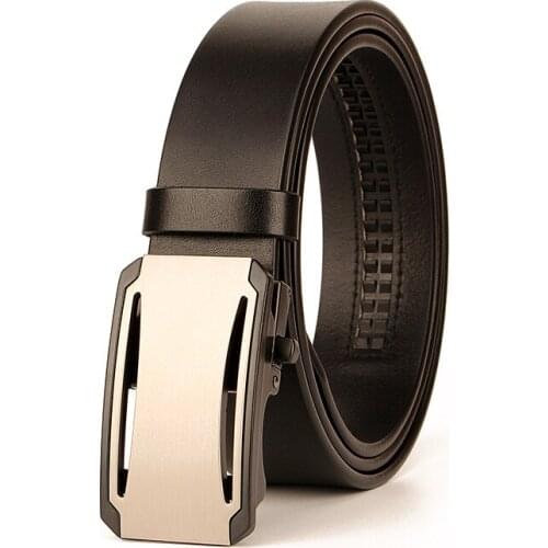 High Quality belt cummerbunds Male Men Belt Automatic Genuine Leather Luxury Black Belt Mens Belts Business Automatic Buckle