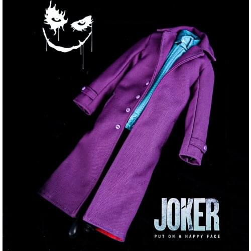 Tbleague 1/6 Scale Purple Trendy Coat Wire Modeling Male Soldier Clown Overcoat Cloth Model for 12in Action Figure Toy