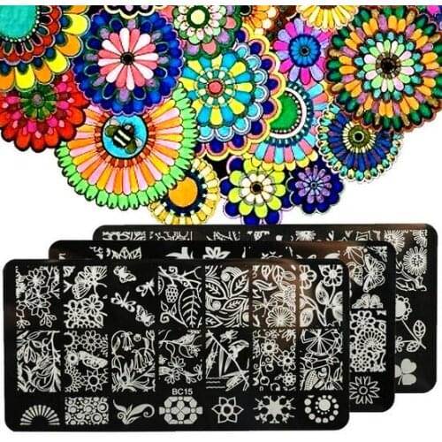 20 Styles DIY Image 12x6cm BC Series Stamping Plates Fashion Nail Art Templates Stencils Salon Beauty Polish Tools