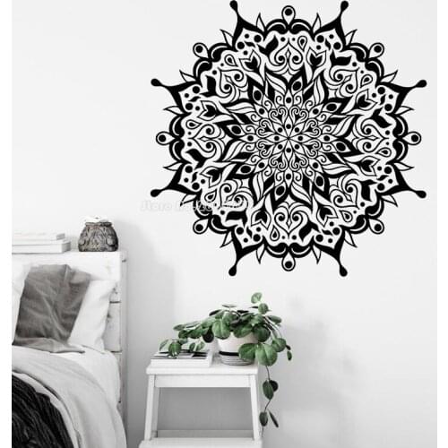 Bedroom Vinyl Decal Murals Home Decoration Mandala Flower Wall Art Decals Mandala Pattern Bohemian Style Wall Art Decor LL373