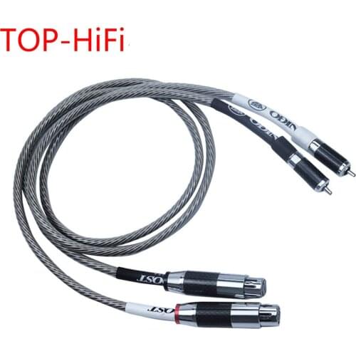 TOP-HiFi Pair Single Crystal Silver Nordost Odin RCA Male to 3pin XLR Balanced Reference Interconnect with Carbon Fiber P-g