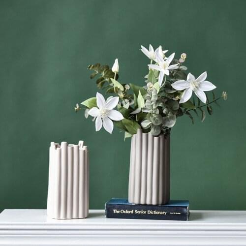 1Pcs Nordic Irregular Ceramic Vase Creative Simple Dry Flower Decorative Vase Abstract Flower Arrangement Home Decoration