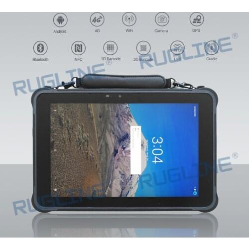 10.1 Inch Android Barcode Scanner App Download 4G Industrial Rugged Tablet with UHF Reader and 10000mAh Big Battery