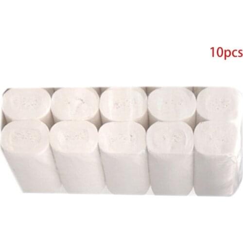 10 Rolls 4-Ply Toilet Paper Ultra Soft Wood Pulp Strong Household Bath Tissues 667D