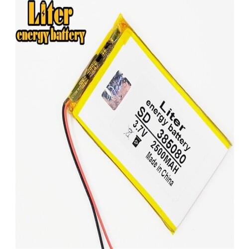 3.7V 2500mAh 385080 Lithium Polymer Li-Po li ion Rechargeable Battery cells For Mp3 MP4 MP5 GPS PSP mobile bluetooth