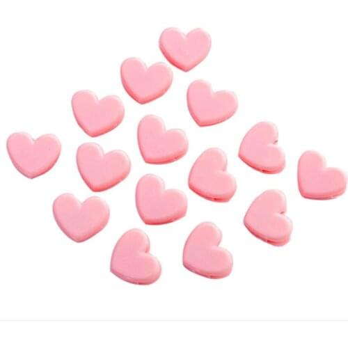 3pcs/lot Creative love heart Pink Color Small Cute Paper Clip Plastic Craft Memo Clips DIY Clothes Photo Clamps Decoration NEW