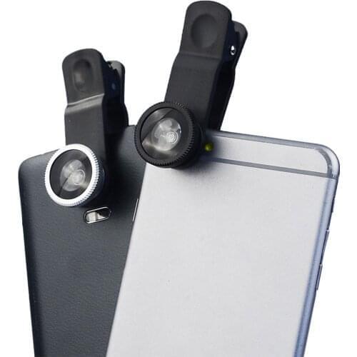 3in1 Fisheye Lens Wide Angle Macro Camera Lenses Kits With Clip Zoom Mobile Phone Fish Eye Lens For IPhone Xiaomi Phone Diopter