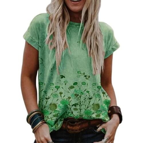 5XL Large Size Women Floral Print T Shirt Short Sleeve Oversized Ladies Tops Streetwear Casual O-Neck Loose Summer Tees 2021 New