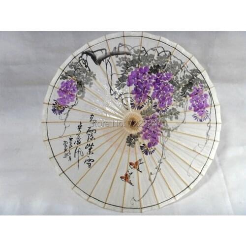 Free shipping chinese paper parasol classic oil paper umbrella hand painting umbrella dance decoration gift oiled paper umbrella