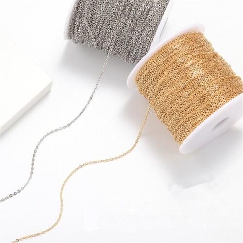 Color-preserving Chain 1 Meter Copper Plated Cross Thin Chain O-chain Non-fading Bracelet Earring Diy Accessories