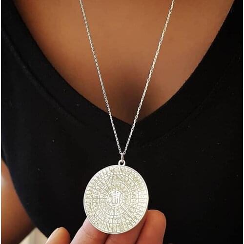 ESMA-UL HÜSNA SILVER NECKLACE WITH ALLAHS 99 NAMES of A SPECIAL DAY GIFT