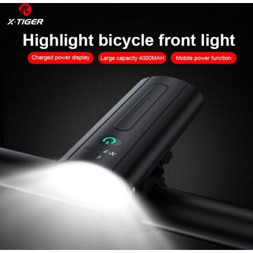 X-TIGER Bike Light Headlight Tail Light Set Bicycle Lamp Set Waterproof Bicycle Lamp 4000mAh USB Rechargeable LED Bike Accessory