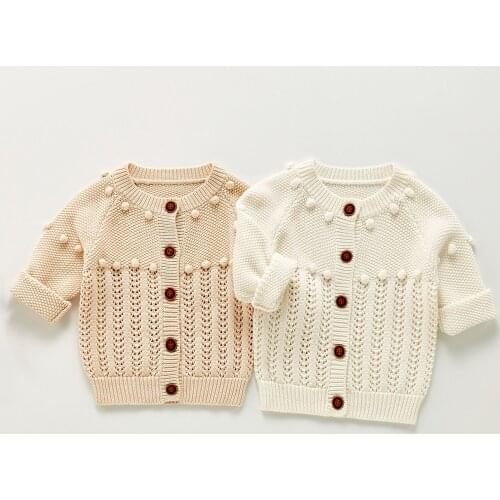 Autumn Infant Girls Long Sleeve Coat Kids Girls Simplicity sweater Coats Toddler Baby Cotton Casual Knitted Cardigan