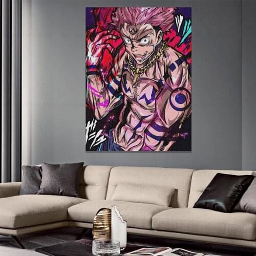 Jujutsu Kaisen Sukuna Anime Canvas Home Decor Manga Prints Dorm Living Room Bedroom Painting Wall Art Decoration Poster
