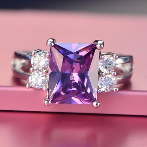 YPAY8 fashion luxury hot brand S925 sterling silver carved gold ring goddess purple zircon natural crystal French quality ring