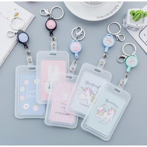 Creative Cartoon Retractable Badge Holder Cute Nurse Doctor Exhibition Pull Key ID Name Card Badge Reel School Office Supplies