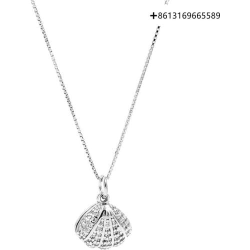 Fashion shell INS student collarbone chain 925 silver short necklace temperament Korea simple choker accessories