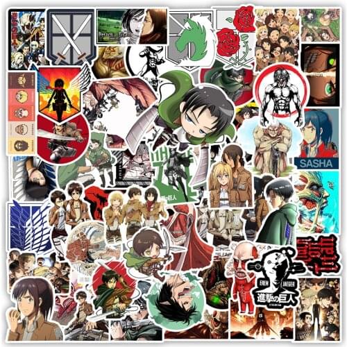 10/30/50PCS Attack on Titan Anime Stickers Waterproof Motorcycle Luggage Phone Guitar Skateboard Graffiti Cartoon Sticker Decal