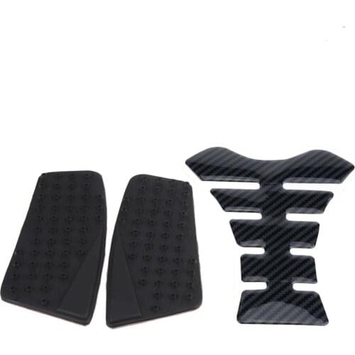 Motorcycle Stickers Black Gas Tank Side Fuel Grip Pad With Fishbone Decal for Kawasaki Versys 650 KLE 650 10-17Protector Sticker