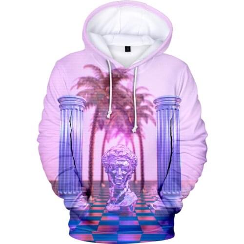 Sidno New Vaporwave 3D Hoodies Men Women Autumn Fashion Casual Loose Sweatshirt 3D Print Vaporwave Anime Hoodie Top