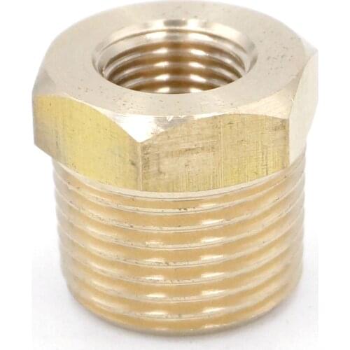 3/8" BSPT Male x 1/8" NPT Female Reducing Bushing Brass Pipe Fitting Connector Adapter Air Gas Fuel Water Pressure 229 PSI