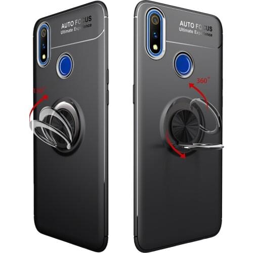 Magnetic Ring Stand Case For OPPO realme 3 pro Luxury Full Cover Case Shockproof Car Phone Holder for Realme 3 Pro TOTTIDAY