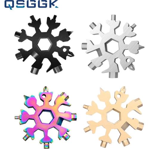 Portable 18 in 1 Multi-tool Snowflake Spanner Stainless Steel Hand Tools Star Anise Screwdriver Home/Outdoor Emergency Wrench