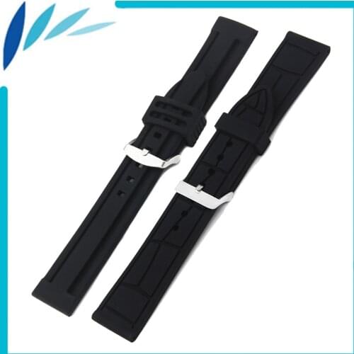 Silicone Rubber Watch Band 20mm 22mm 24mm for Movado Watchband Strap Wrist Loop Belt Bracelet Black Men Women + Spring Bar