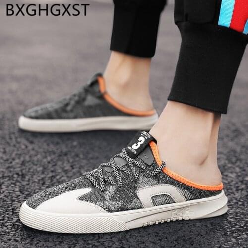 Slip on Shoes Men Fashion Brand Mule Designer Slippers Men Casual Shoes Flat Breathable Summer Shoes Men 2020 Tenis Masculino