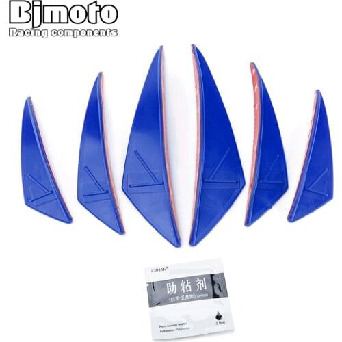 Bjmoto Universal Motorcycle Front Fairing Aerodynamic Winglets Side Spoilers Decorative Dynamic Wing Kit Sticker For Sport Bike