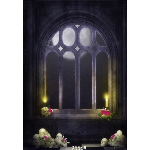 Vinyl Photography Backgrounds for Halloween Dim Candle Horror Castle Midnight Photographic Backgrounds for Photo Studio