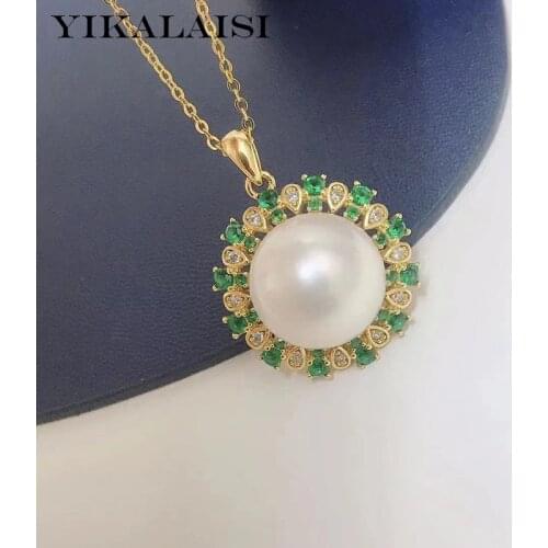 YIKALAISI 925 Sterling Silver Necklaces Jewelry For Women 12-13mm Oblate Natural Freshwater Pearl Pendants 2021 Wholesales