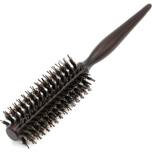 1 Pcs Natural Boar Bristle Anti-static Round Wood Brush Comb Nylon Bristle Hair Care Brush Hairdressing Curly Straight Hair Comb