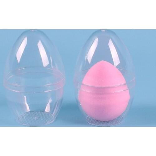 1Pc Egg Puff Case holder Stand Storage Box Egg Shaped Transparent Empty Makeup Sponge Shaper Puff Holder Cosmetic Accessorie