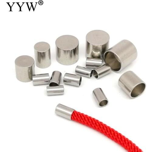 100pcs/Lot 304 Stainless Steel Fold Over Crimp Cord Ends Leather Clasp Tip End Jewelry Connector Jewelry Making Supplies