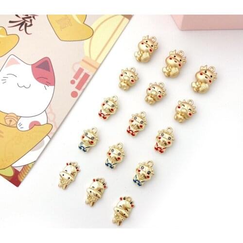 2021 Zodiac Year of the Ox Stereo Fu Niu Pendant DIY Earrings Bracelet Pendant Red String Bracelet Material