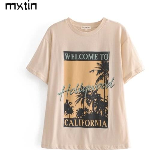 2021 Summer Vintage Natural Scenery T Shirt Women Casual Tops Tees Short Sleeve O-neck Female Harajuku Ladies T-Shirt