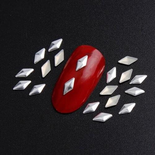 3x6mm/4x8mm Gold/Silver Rhombus Hot Fix Nail Art Rivet Punk Rock Style For DIY Nail Art Decoration About 445pcs/265pcs/lot