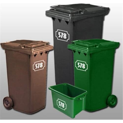 5 X Wheelie Bin Numbers DUST BIN Customized Number/ HOUSE NUMBER STICKER