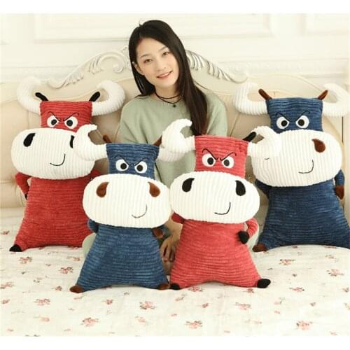60 / 70cm Girlfriend and Childrens Gift Cartoon Bull Doll Plush Stuffed Toy Animal Pillow