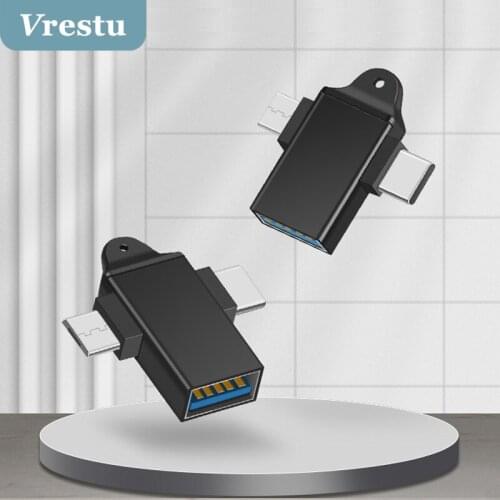 2 in 1 OTG Adapter Type-C USBC to USB3.0 Micro Adapter Charging Data Sync Converter for Mouse Keyboard Flash Drive Reader U Disk