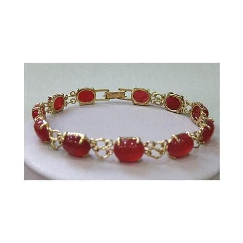 Free shipping Fine Ms. style 7.5 " RED stone BRACELET Fortune stone Quartz hot wholesale wide
