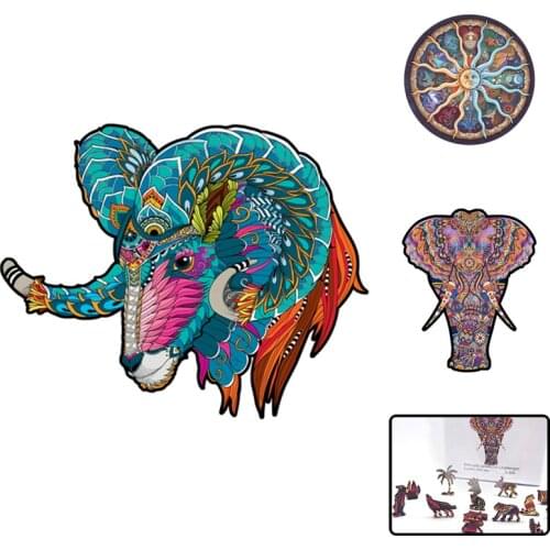 DIY Wooden Puzzle Jigsaw Animal Shape Puzzle Set Fun for Adults And Children Interactive Game Toy Gifts