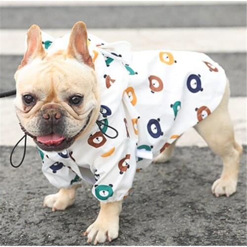 Pet dog Raincoat summer waterproof breathable dog clothes small and medium-sized dog French bulldog Bomei outdoor pet supplies