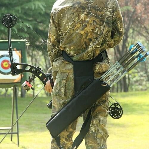 3 Tubes Arrow Quiver Double Strap Waist Across Bag Shoulder Bag for Recurve Bow Archery Hunting Shooting