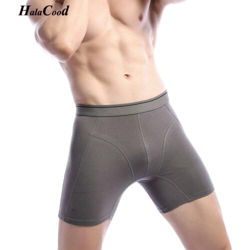Hot Autumn New Mens Long Boxers Shorts Fashion Sexy Male Panties Sweat Absorbing Cotton Breathable Antibiotic Mr Underwear 7XL