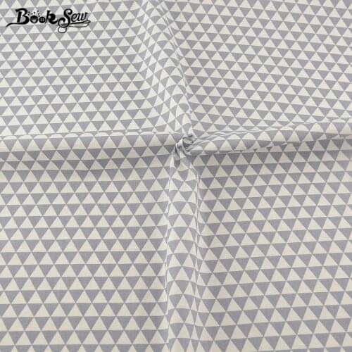Booksew Cotton Twill Fabric Material Soft Cloth Bed Sheet Gray Triangle Design Home Textile Sewing Patchwork High quality Tissue