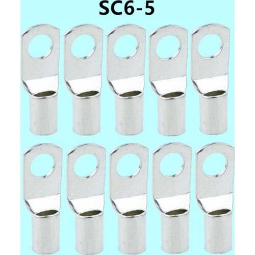 Brand new SC6-5 Bolt Hole Tinned Copper Cable lugs Terminals set Wire terminals connector