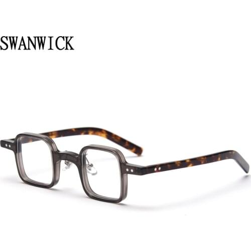 Swanwick square glasses frames women optical acetate eyeglasses handmade vintage accessories clear lens male black grey leopard