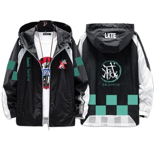 Demon Slayer Kimetsu no Yaiba Summer Cosplay Clothing Tanjirou Kamado Sunscreen Sun Protection Jacket Cycling Camping Hoodie